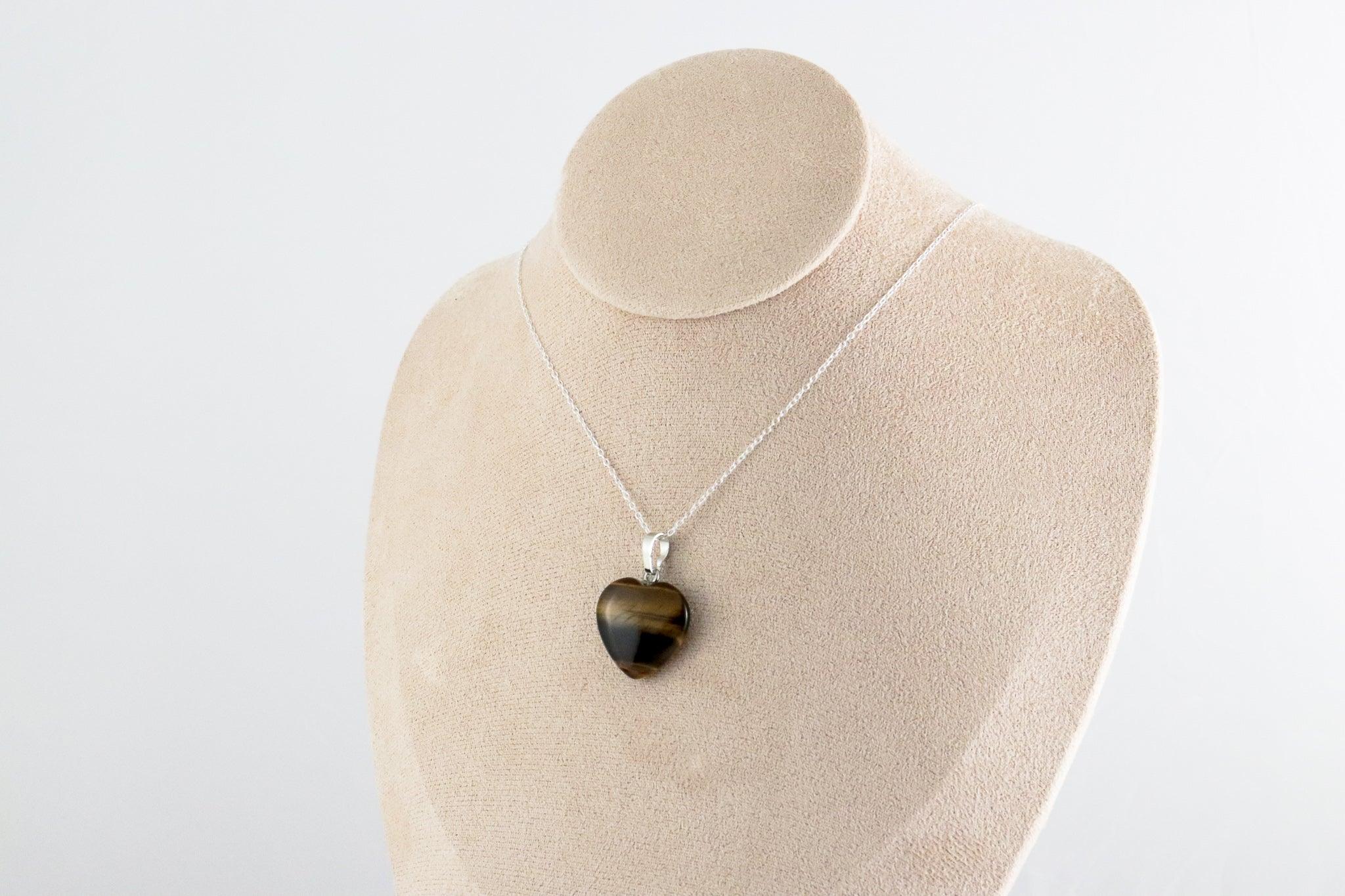 Pendentif en Oeil de tigre - Coeur